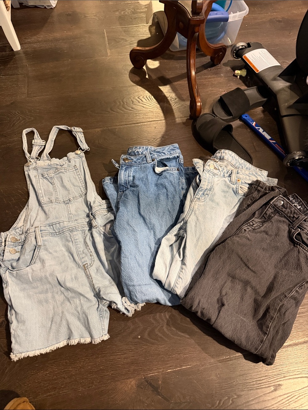 Cat & Jack Kids Denim Overalls and Jeans - Light Blue, Medium Blue, Gray, Black